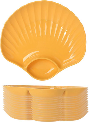 OICIA Wheat Straw Chip and Dip Serving Set, Divided Snack Plate, Divided Serving Trays Chip & Dip Tray(Pack of 12, Microwave Safe)