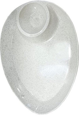 PAUL SONS Oval Serving Off-White Melamine Chip & Dip Scak Serving (Pack of 1) Half Plate
