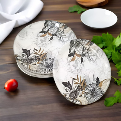 Inpro Melamine Round Small Snack Plates Set of 6- Perfect for Dining, Kitchen Utensils Quarter Plate(Pack of 6)