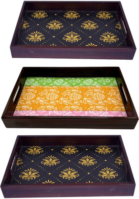 Espoir bloom NEW25_Tray set of 3 for serving Tea/coffee/snacks AHS-T03139 Tray(Pack of 3)
