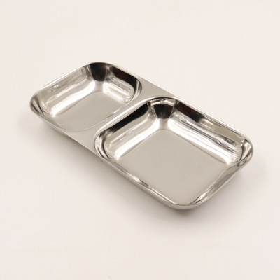 Spilbox Stainless Steel Pav Baji Plate(Pack of 1) Dinner Plate