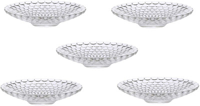 AFAST Self-Design Glass Plate Use For Serving And Multi Use, Pack Of 5 - H5 Dinner Plate(Pack of 5)