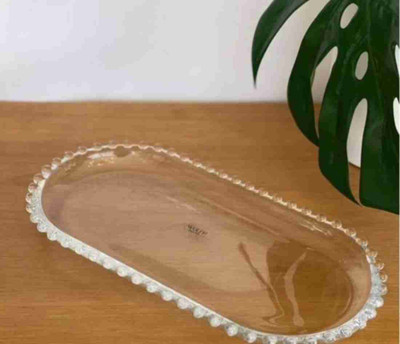 Armin Modern Elegant Transparent Crystal Lightweight Durable Glass 30 cm Plate Chip & Dip Tray