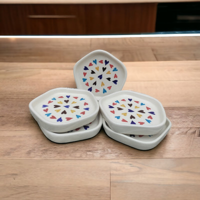 Malaikah MLKH-PLTR-HRT-PK5 Quarter Plate(Pack of 5)