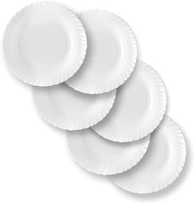 Rra Traders Pack of 6 Opalware Dinner Set(White)