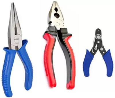 One Stop Shop Combination & Nose Plier Combo Cutting player With Red Plas And Wire Cutter Needle Nose Plier(Length : 8.5 inch)