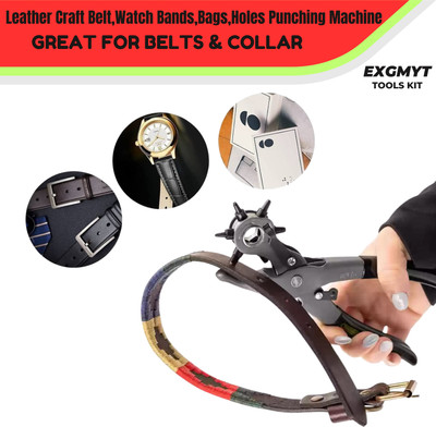 EXGMYT EXG14 Revolving Leather Belt Punching Machine Multicolour Punch Plier(Length : 8.5 inch)