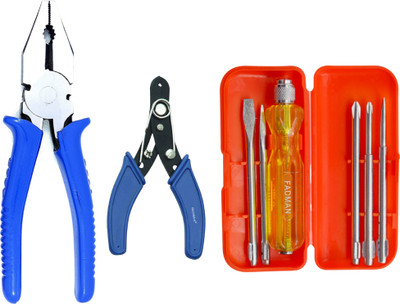 FADMAN Plier Combo Kit | Wire Cutter | Screwdriver Box-R | Lineman Plier(Length : 8 inch)