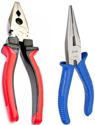ASAONE Combination & Nose Plier Combo | Cutting player | Cutting plier | Pack of 2 Combination Snap Ring Plier(Length : 8 inch)