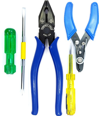 PERFECT TECH PPL-08B+TESTER+STRIPPER+604 DRIVER Lineman Plier(Length : 8 inch)
