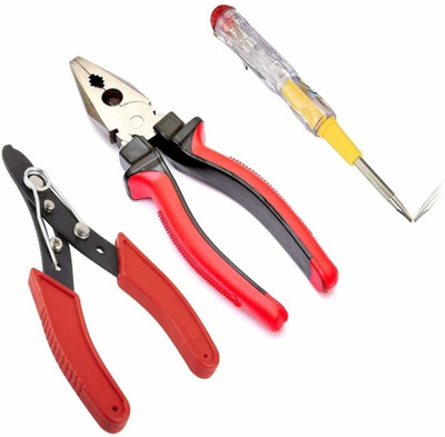 Pedwal Plier Wire Stripper Line Tester Combo Kit Hand Tools Home And Professional Use Lineman Plier(Length : 8 inch)