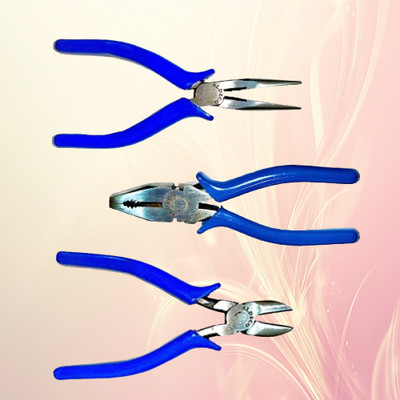 Aldeco 3PC Multipurpose Plier Set for Electrical, Mechanical & Home Use Lineman Plier(Length : 6 inch)