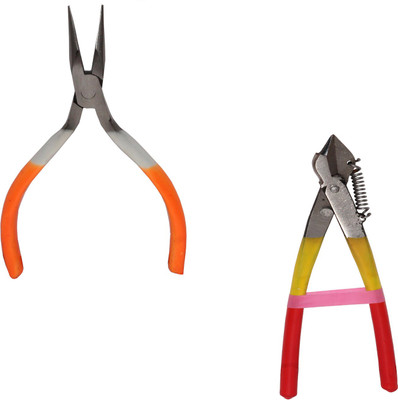 Digital Craft Long Flat Nose,Small Katiya,, Round Nose Plier(Length : 6 inch)