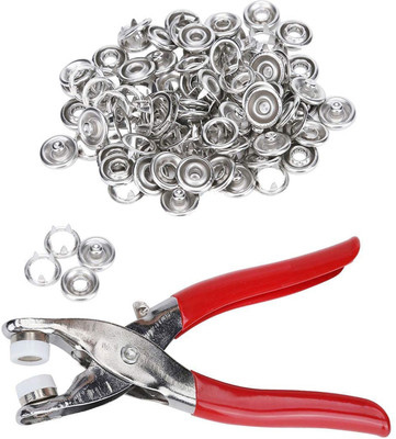 Gnexin 100pc Snap Plier Kit Metal Copper Buckle Set with Hand Pressure Pliers Tool Combination Snap Ring Plier(Length : 7 inch)