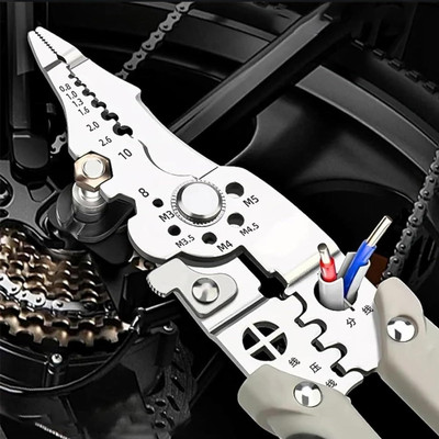 PRANSHI ENTERPRISE All in 1 Multifunction Stainless Steel Wire Stripper/Wire Crimping Tool Diagonal Plier(Length : 9.44 inch)