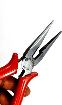 PERFECT TECH NOSE PLIER 6 INCH (1, Polished Finishing With Red Sleeves) Needle Nose Plier(Length : 6 inch)