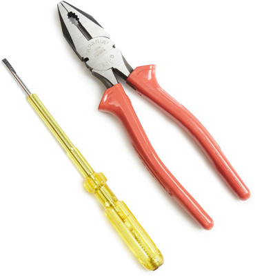 TAPARIA Taparia Plier 1621-8 210mm and Long yellow Line tester 818 Combination Screwdriver Set(Pack of 2)