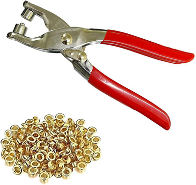 Inditrust Grommet Eyelet Tool Kit with 100 Eyelets – Digital Craft Punch Plier Set Punch Plier(Length : 6 inch)