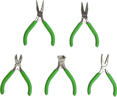 Wulf Heavy Duty Combo Pliers Set of 5-Flat Nose, Long Nose, Bent Nose, End Cutter & Diagonal Plier(Length : 5 inch)