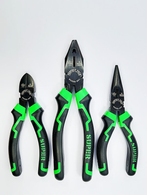 PERFECT TECH Triplet of Combination Pliers For Holding, Gripping And Cutting Lineman Plier(Length : 8 inch)
