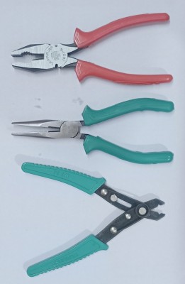 TAPARIA WS 06 Wire Stripping Plier, 1420-6 Long Nose Plier, 1621-6 Lineman Plier(Length : 6.49 inch)