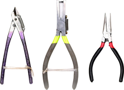 S N JEWELLRY TOOLS Sn Spacial Cutter Hole Puncher/Flat/Round Nose for Jewellery Making Combination Snap Ring Plier(Length : 6 inch)