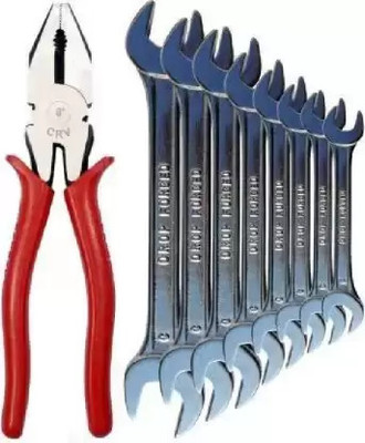 TOOLMATCH 9 pcs combo set Double Sided Open End Wrench Double Sided Pack of 9 Combination Snap Ring Plier(Length : 8 inch)