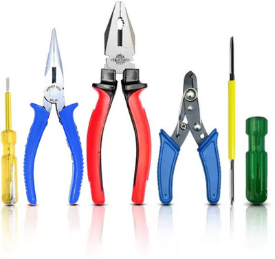 Kshivi HT36 8"inch Plier with 6 Inch Nose Plier Wire Cutter Line Tester Screwdriver Lineman Plier(Length : 8 inch)