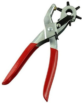 Prostuff High Quality Revolving Leather Canvas Rubber Belt Holes Punch Plier(Length : 8.5 inch)