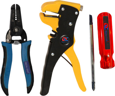 Digital Craft Automatic Wire Stripper,4Inch 2 IN 1 Screw Driver,7Inch Cable Stripper Lineman Plier(Length : 7 inch)