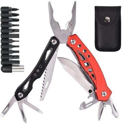 Calldrishe 12-in-1 Multifunctional Pliers Stainless Steel Folding Multitool for Survival Lineman Plier(Length : 6.2 inch)