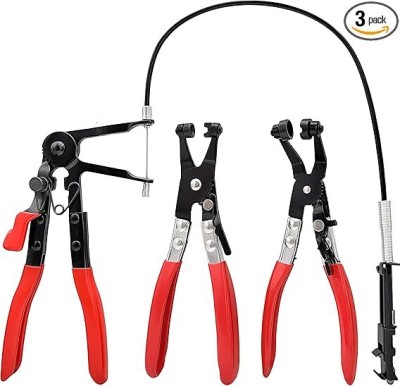 ADAWAT 3Pcs Hose Clamp Pliers,Remover Kit with Long Reach Wire Spring Hose Clamp Pliers Groove Plier(Length : 8.5 inch)