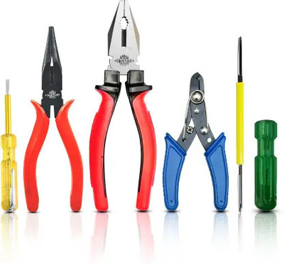 DEAGAN Electrician Combo Pack of 5 Plier combo Lineman Plier(Length : 8 inch)