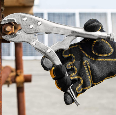 REIOENT PREMIUM QUALITY Curved Jaw Lock Wrench with Quick Release & Comfort Grip Groove Plier(Length : 10 inch)