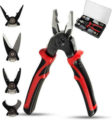 KAUNOPILIS 5 in 1 Portable Pliers Set Interchangeable Hand Tool Set Lineman Plier(Length : 7.8 inch)