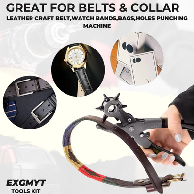EXGMYT Revolving Leather Belt Punching Machine (Multicolour Punch Plier(Length : 8.5 inch)