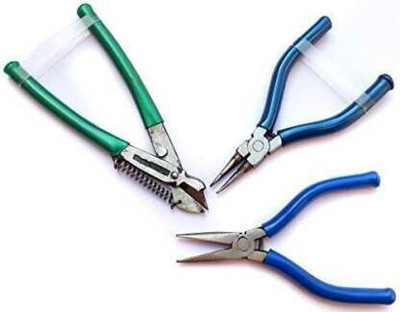 ZILZAA Pliers Combo Pack Flat Nose Side Cutter Round Nose Plier-Length : 10 inch Round Nose Plier(Length : 10 inch)