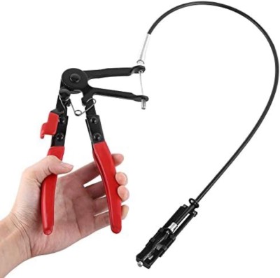 ADAWAT Long Hose Clamp Pliers-Flexible Wire Long Reach Hose Clamp Plier Car Fuel Oil Groove Plier(Length : 8 inch)