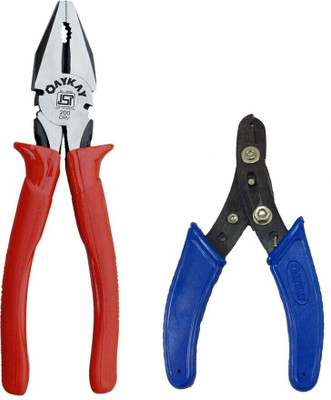 Oaykay Combination Plier and one wire stripper Lineman Plier(Length : 8 inch)
