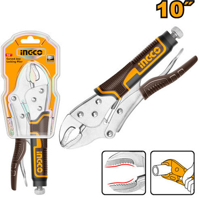 INGCO HCJLW0210 Curved jaw locking plier Slip Joint Plier(Length : 10 inch)