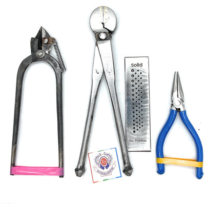 T H TOOLS CENTRE 4-Piece Jewellery Making Tool Kit – Pliers & Cutters Round Nose Plier(Length : 8 inch)