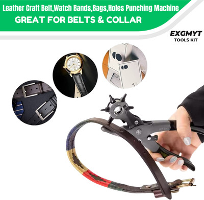 EXGMYT EXG7 Revolving Leather Belt Punching Machine Multicolour Punch Plier(Length : 8.5 inch)