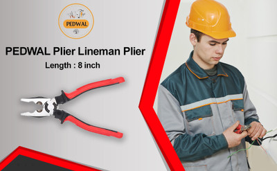 Pedwal Red Black Plier For Home And Professional Use Hand Tools Plier Lineman Plier(Length : 8 inch)