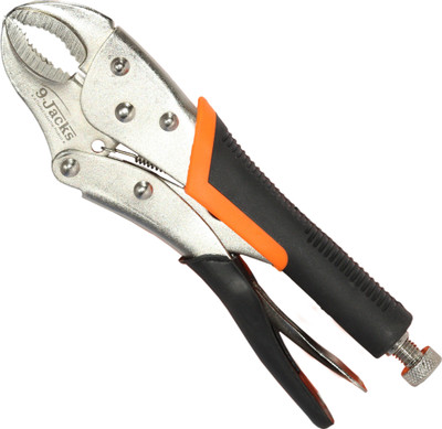 Digital Craft 10-Inch Nickel Plated Curved Jaw Locking Plier with Plastic Handle | Heavy Duty Slip Joint Plier(Length : 10 inch)