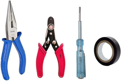 Pedwal Nose Plier Side Cutter / Wire Stripper Line Tester Tap Combo Set Lineman Plier(Length : 6 inch)
