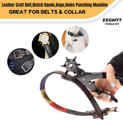 EXGMYT EXG5 Revolving Leather Belt Punching Machine Multicolour Punch Plier(Length : 8.5 inch)