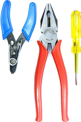 PERFECT TECH PPL-08R+TESTER+STRIPPER SET Lineman Plier(Length : 8 inch)