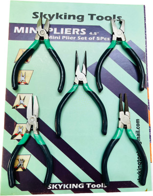 Skyking 5 pack round and flat Combination Snap Ring Plier(Length : 0.2 inch)