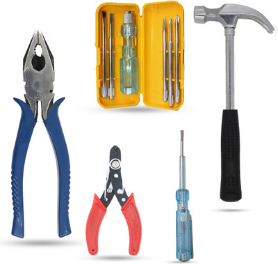 Hillgrove HGCM507M1 Combination Pilash with Wire Cutter, Line Tester, Hammer, Screwdriver Lineman Plier(Length : 8 inch)