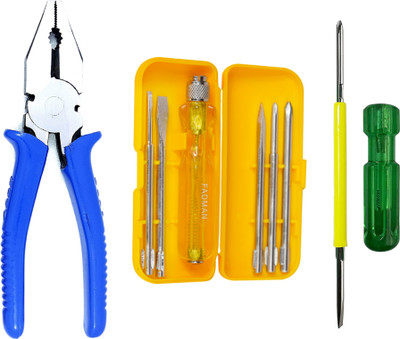 FADMAN Plier Combo Kit | Screwdriver Box-Y | 2in1 Screwdriver | Lineman Plier(Length : 8 inch)